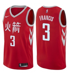 Men's Nike Houston Rockets #3 Steve Francis Authentic Red NBA Jersey - City Edition