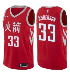 Men's Nike Houston Rockets #33 Ryan Anderson Authentic Red NBA Jersey - City Edition