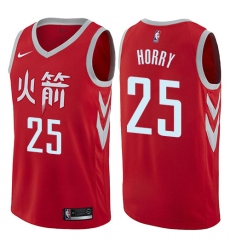 Men's Nike Houston Rockets #25 Robert Horry Authentic Red NBA Jersey - City Edition