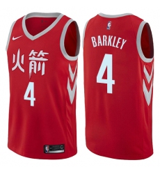 Men's Nike Houston Rockets #4 Charles Barkley Authentic Red NBA Jersey - City Edition