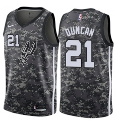 Men's Nike San Antonio Spurs #21 Tim Duncan Authentic Camo NBA Jersey - City Edition