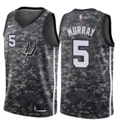 Men's Nike San Antonio Spurs #5 Dejounte Murray Authentic Camo NBA Jersey - City Edition