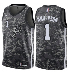 Men's Nike San Antonio Spurs #1 Kyle Anderson Swingman Camo NBA Jersey - City Edition