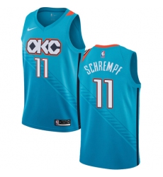 Women's Nike Oklahoma City Thunder #11 Detlef Schrempf Swingman Turquoise NBA Jersey - City Edition