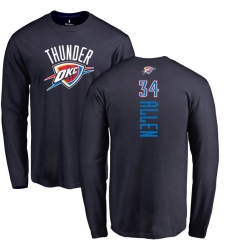 NBA Nike Oklahoma City Thunder #34 Ray Allen Navy Blue Backer Long Sleeve T-Shirt