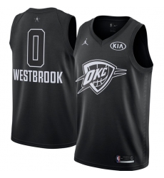 Men's Nike Jordan Oklahoma City Thunder #0 Russell Westbrook Swingman Black 2018 All-Star Game NBA Jersey