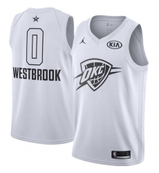 Men's Nike Jordan Oklahoma City Thunder #0 Russell Westbrook Swingman White 2018 All-Star Game NBA Jersey