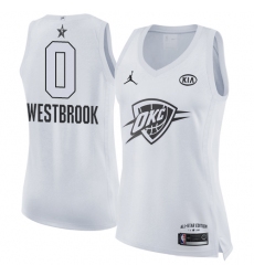 Women's Nike Jordan Oklahoma City Thunder #0 Russell Westbrook Swingman White 2018 All-Star Game NBA Jersey