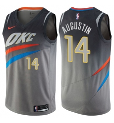 Women's Nike Oklahoma City Thunder #14 D.J. Augustin Swingman Gray NBA Jersey - City Edition