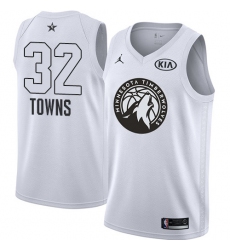 Men's Nike Jordan Minnesota Timberwolves #32 Karl-Anthony Towns Swingman White 2018 All-Star Game NBA Jersey