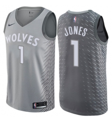 Men's Nike Minnesota Timberwolves #1 Tyus Jones Swingman Gray NBA Jersey - City Edition