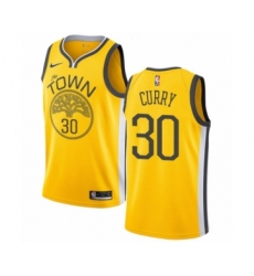 Men's Nike Golden State Warriors #30 Stephen Curry Yellow Swingman Jersey - Earned Edition