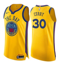 Youth Nike Golden State Warriors #30 Stephen Curry Swingman Gold NBA Jersey - City Edition