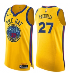 Youth Nike Golden State Warriors #27 Zaza Pachulia Swingman Gold NBA Jersey - City Edition