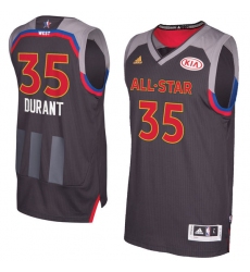 Men's Adidas Golden State Warriors #35 Kevin Durant Authentic Charcoal 2017 All Star NBA Jersey