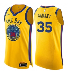 Youth Nike Golden State Warriors #35 Kevin Durant Swingman Gold NBA Jersey - City Edition