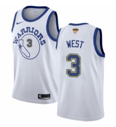 Women's Nike Golden State Warriors #3 David West Swingman White Hardwood Classics 2018 NBA Finals Bound NBA Jersey