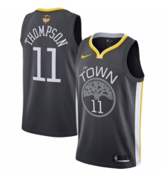Men's Nike Golden State Warriors #11 Klay Thompson Swingman Black Alternate 2018 NBA Finals Bound NBA Jersey - Statement Edition