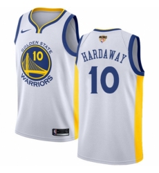 Men's Nike Golden State Warriors #10 Tim Hardaway Swingman White Home 2018 NBA Finals Bound NBA Jersey - Association Edition