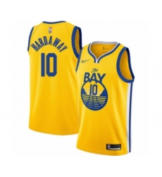Women's Golden State Warriors #10 Tim Hardaway Swingman Gold Finished Basketball Jersey - Statement Edition
