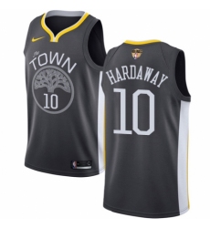 Women's Nike Golden State Warriors #10 Tim Hardaway Swingman Black Alternate 2018 NBA Finals Bound NBA Jersey - Statement Edition