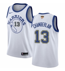 Men's Nike Golden State Warriors #13 Wilt Chamberlain Swingman White Hardwood Classics 2018 NBA Finals Bound NBA Jersey
