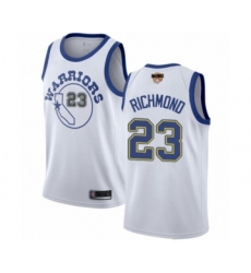 Men's Golden State Warriors #23 Mitch Richmond Swingman White Hardwood Classics 2019 Basketball Finals Bound Basketball Jersey