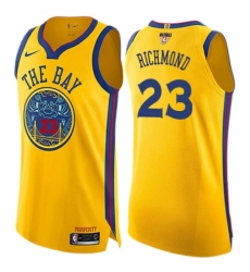Women's Nike Golden State Warriors #23 Mitch Richmond Swingman Gold 2018 NBA Finals Bound NBA Jersey - City Edition