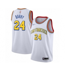 Men's Golden State Warriors #24 Rick Barry Authentic White Hardwood Classics Basketball Jersey - San Francisco Classic Edition