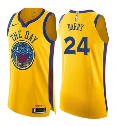 Women's Nike Golden State Warriors #24 Rick Barry Swingman Gold NBA Jersey - City Edition