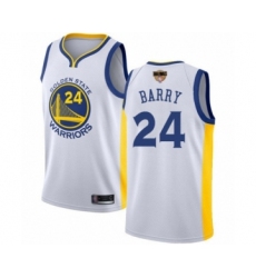Youth Golden State Warriors #24 Rick Barry Swingman White 2019 Basketball Finals Bound Basketball Jersey - Association Edition