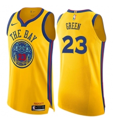 Youth Nike Golden State Warriors #23 Draymond Green Swingman Gold NBA Jersey - City Edition