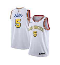 Men's Golden State Warriors #5 Kevon Looney Swingman White Hardwood Classics Basketball Jersey - San Francisco Classic Edition