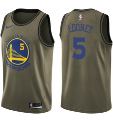 Youth Nike Golden State Warriors #5 Kevon Looney Swingman Green Salute to Service NBA Jersey