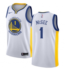 Men's Nike Golden State Warriors #1 JaVale McGee Authentic White Home NBA Jersey - Association Edition