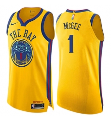 Women's Nike Golden State Warriors #1 JaVale McGee Swingman Gold NBA Jersey - City Edition