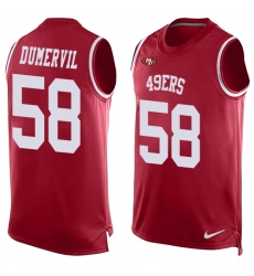 Men's Nike San Francisco 49ers #58 Elvis Dumervil Limited Red Player Name & Number Tank Top NFL Jersey