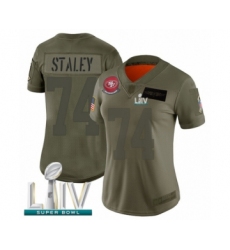 Women's San Francisco 49ers #74 Joe Staley Limited Olive 2019 Salute to Service Super Bowl LIV Bound Football Jersey