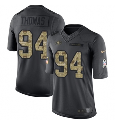 Men's Nike San Francisco 49ers #94 Solomon Thomas Limited Black 2016 Salute to Service NFL Jersey