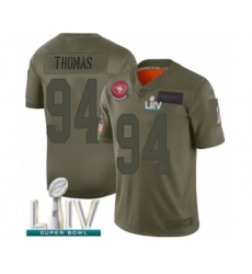 Men's San Francisco 49ers #94 Solomon Thomas Limited Olive 2019 Salute to Service Super Bowl LIV Bound Football Jersey