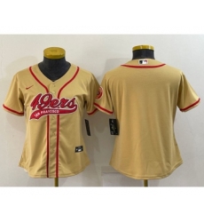Youth San Francisco 49ers Blank Gold With Patch Cool Base Stitched Baseball Jersey