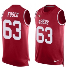 Men's Nike San Francisco 49ers #63 Brandon Fusco Limited Red Player Name & Number Tank Top NFL Jersey