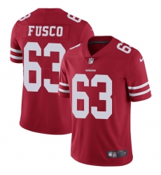 Youth Nike San Francisco 49ers #63 Brandon Fusco Red Team Color Vapor Untouchable Limited Player NFL Jersey