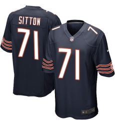 Men's Nike Chicago Bears #71 Josh Sitton Game Navy Blue Team Color NFL Jersey