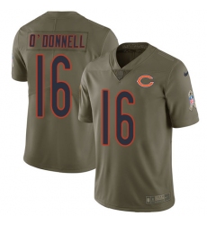 Men's Nike Chicago Bears #16 Pat O'Donnell Limited Olive 2017 Salute to Service NFL Jersey