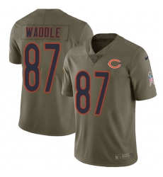 Youth Nike Chicago Bears #87 Tom Waddle Limited Olive 2017 Salute to Service NFL Jersey