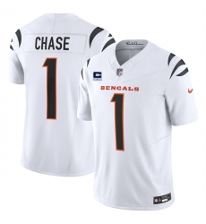 Men's Cincinnati Bengals #1 Ja'Marr Chase White 2025 F.U.S.E. With 1-Star C Vapor Untouchable Limited Stitched Football Jersey