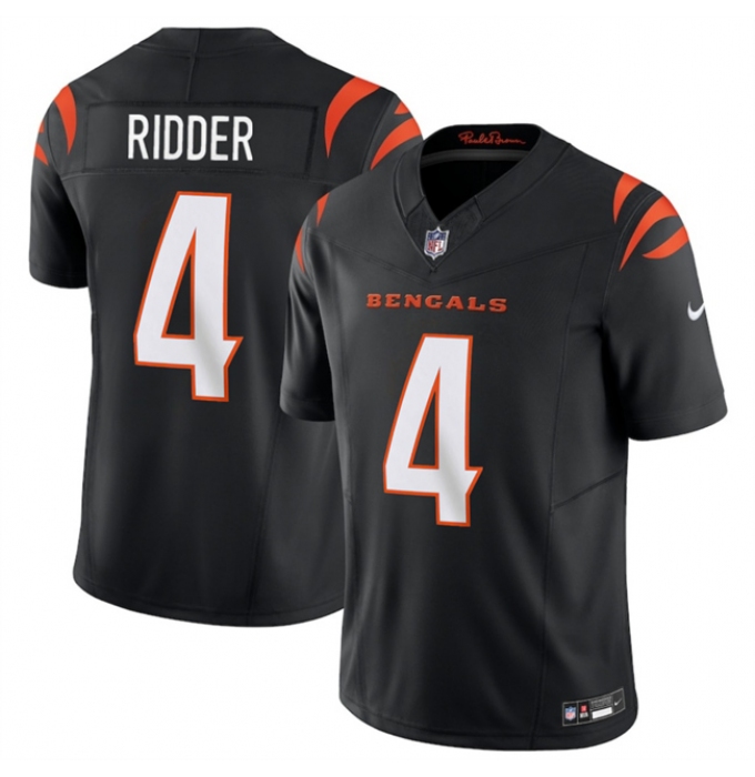 Men's Cincinnati Bengals #4 Desmond Ridder Black 2025 F.U.S.E. Vapor Untouchable Limited Football Stitched Jersey