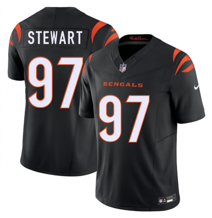 Men's Cincinnati Bengals #97 Shemar Stewart Black 2025 Draft F.U.S.E. Vapor Untouchable Limited Football Stitched Jersey