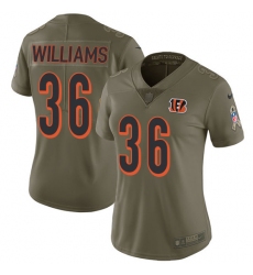Women's Nike Cincinnati Bengals #36 Shawn Williams Limited Olive 2017 Salute to Service NFL Jersey